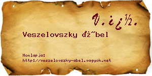 Veszelovszky Ábel névjegykártya