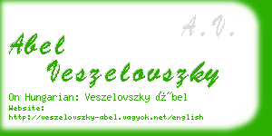 abel veszelovszky business card
